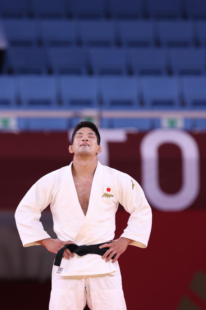 男子７３キロ級決勝で勝利し、五輪２連覇を達成した大野将平(２０２１年７月２６日、日本武道館)=(C)朝日新聞社
