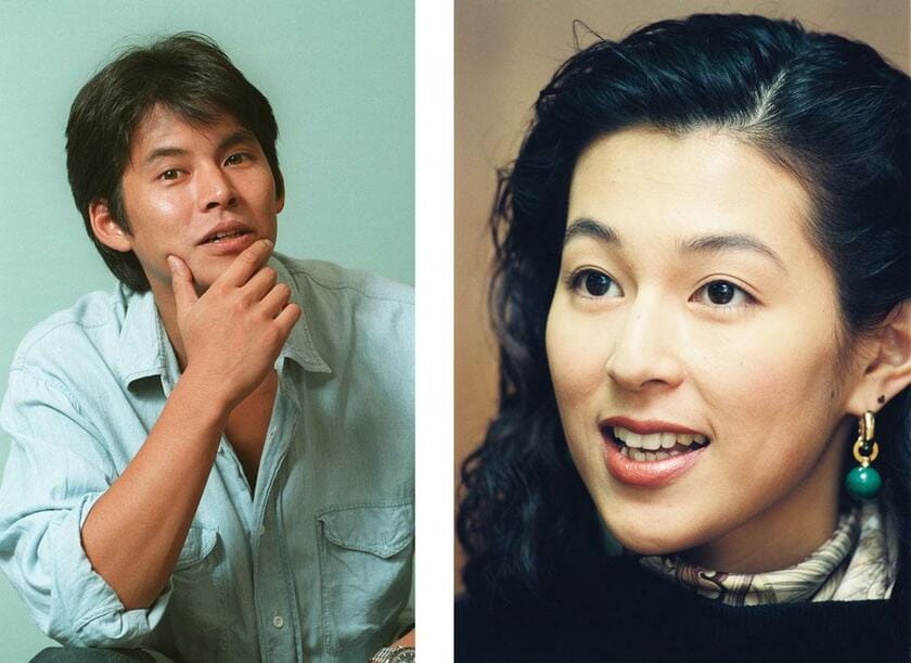 織田裕二（左）、鈴木保奈美　（ｃ）朝日新聞社