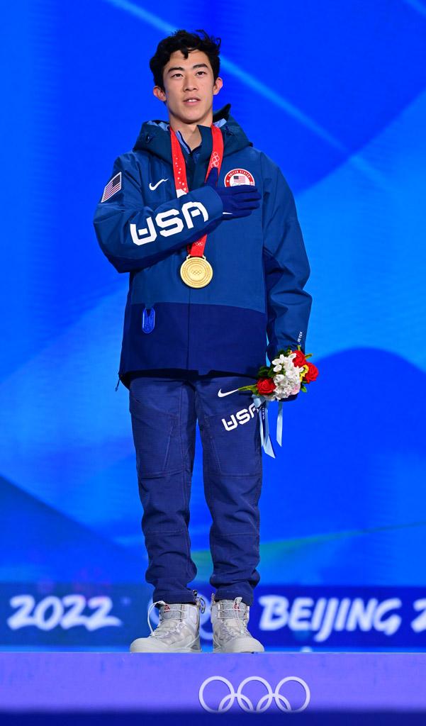 北京五輪・男子シングルで金メダルを獲得した際のネイサン・チェン