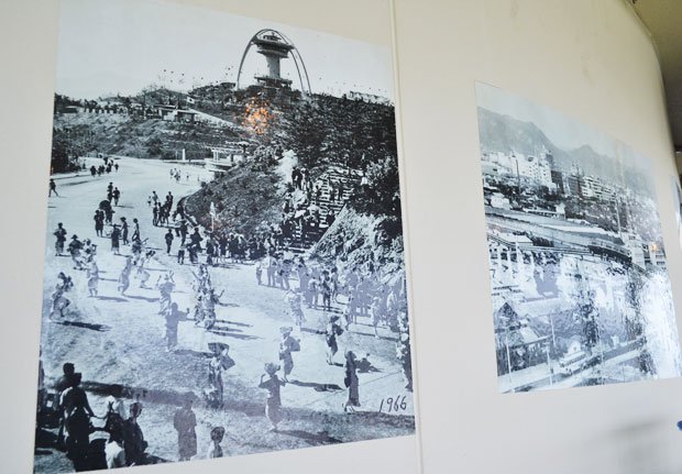 完成当時、1966年の回転展望台。若者のデートスポットなどとしてにぎわったという