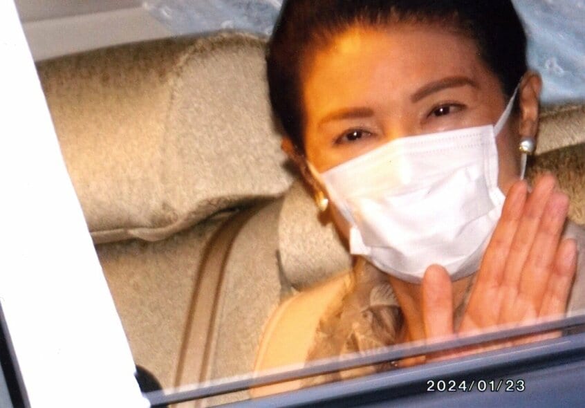 2024年1月23日、渋谷の明治神宮ミュージアムに向かう雅子さま(白滝さん提供)