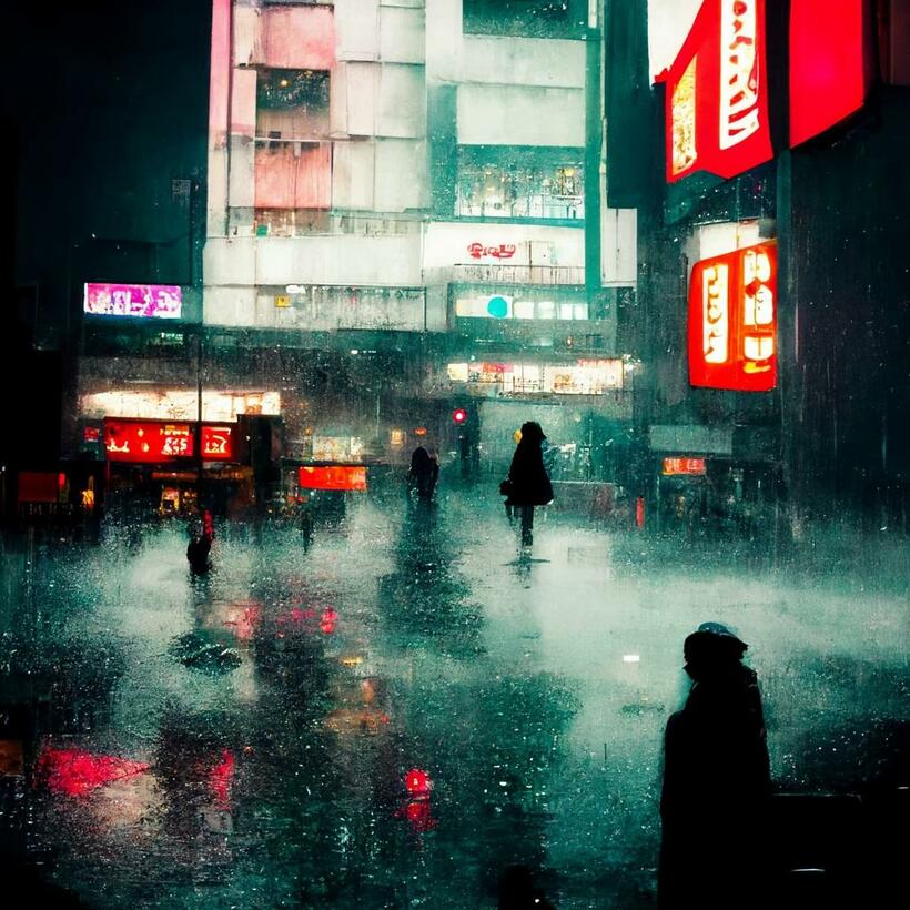 記者がＭｉｄｊｏｕｒｎｅｙで生成した渋谷の風景。