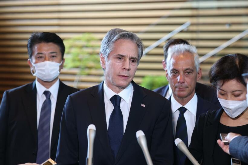安倍氏の訃報を受け来日した米国のブリンケン国務長官
