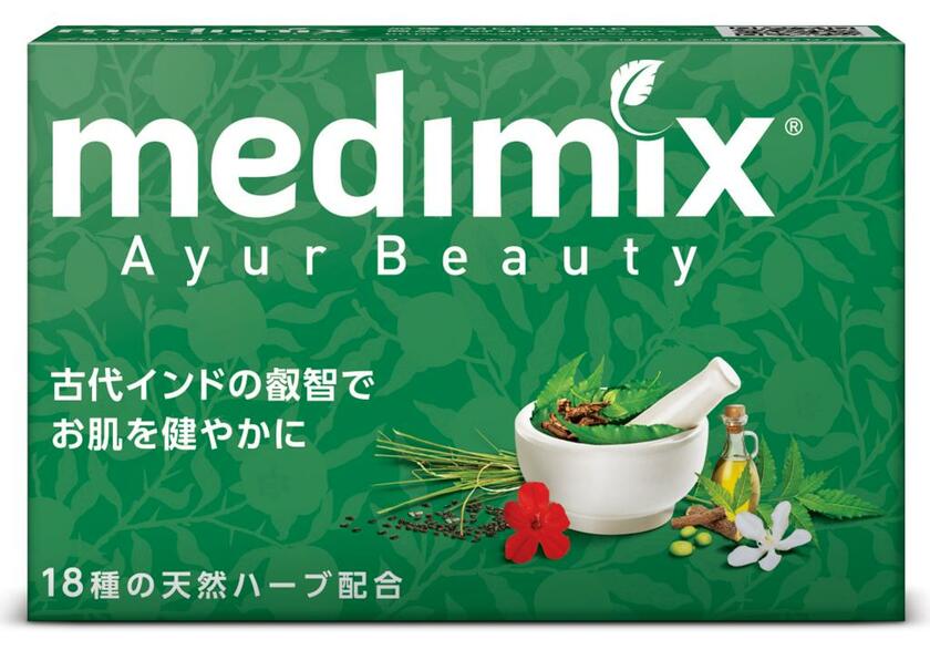 天然ハーブと天然オイルを配合したインド原産の固形石鹸「medimix」。50年以上の歴史があり、世界50カ国以上で販売されている。ベーシックな「グリーン」（上の写真）、エイジングケアに利用されるラカシャディーオイル配合の「フレッシュグリーン」、保湿剤のサンダルオイルなどをブレンドした「オレンジ」、美容オイルとして人気のアルガンオイルを使った「ゴールド」の4種。
ハイローズ株式会社
メールアドレス hi-rose-info@hir.co.jp
「medimix」グリーン、フレッシュグリーン、オレンジ各385円、ゴールド440円（いずれも税込み）
公式ホームページで取扱店一覧（https://medimixsoap.com/stores/）が確認できる。