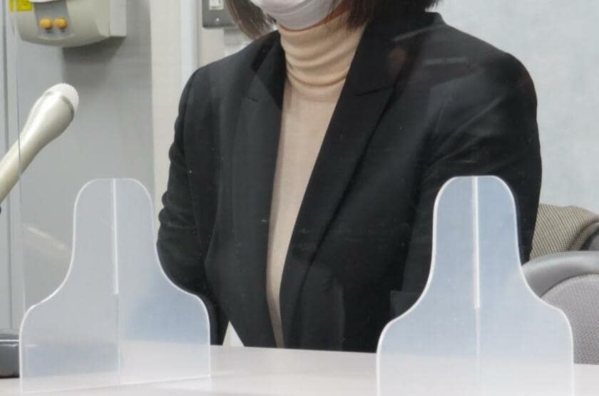 非公開の進行協議の後に記者会見した赤木雅子さん。「悔しい」と声を詰まらせた