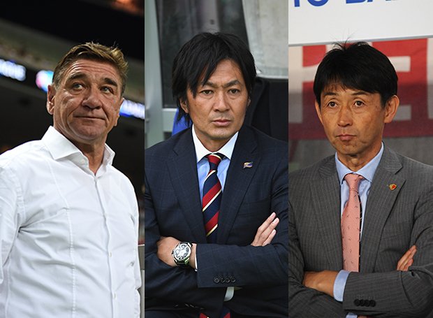 左からミハイロ・ペトロヴィッチ（元浦和監督）、篠田善之（元FC東京監督）、石井正忠（元鹿島監督）（写真：Getty Images）