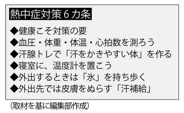 熱中症対策６カ条　（週刊朝日２０１９年７月１９日号より）