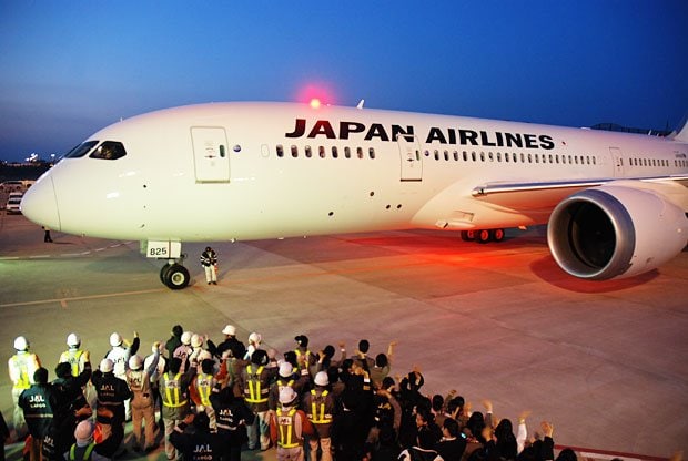 鳴り物入りで就航したボーイング７８７型機　（c）朝日新聞社　＠＠写禁