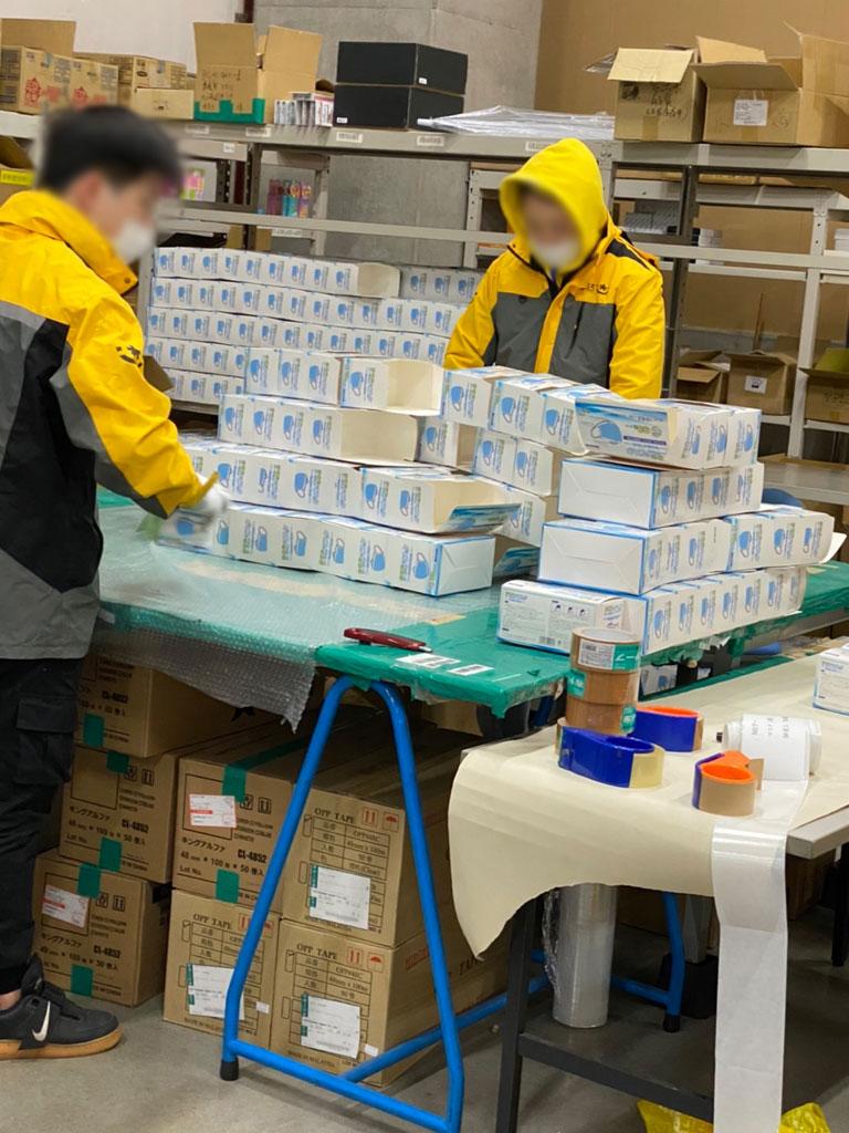 マスクの出荷が続く中国の工場（写真：大田竜馬さん提供）