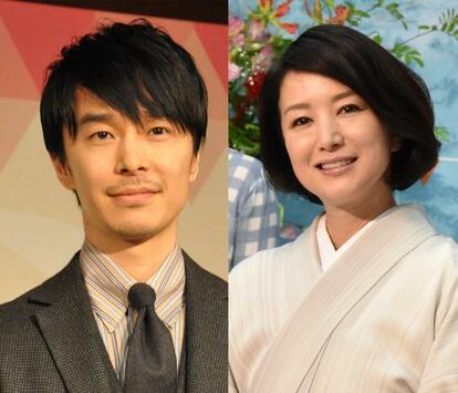 長谷川博己と鈴木京香 (c)朝日新聞社