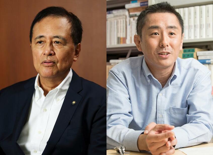 左から、保坂展人氏(撮影/小暮誠)、中島岳志氏(c)朝日新聞社