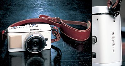 カメラ好きで知られる水野さんにオリンパスから贈られた、ネーム入りのオリンパス ペンE-P1。レンズは17ミリF2.8。カメラは仕事ではコミュニケーションツール、プライベートでは旅のパートナーだという