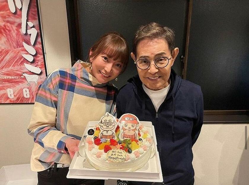 左から、加藤綾菜さん、加藤茶さん（綾菜さんのインスタグラムから）