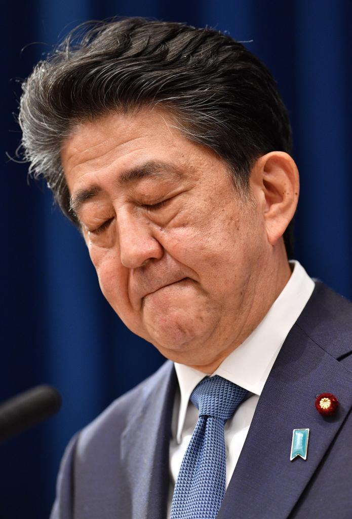 8月28日に辞任を表明した安倍首相（C)朝日新聞社