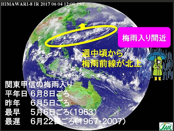 気象衛星画像（６月４日１２時）