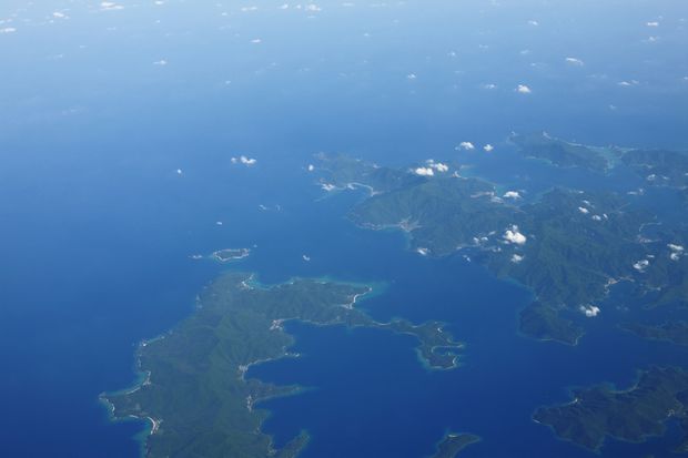 空から見た奄美大島（鹿児島県）。首都圏を起点とした場合、奄美大島は長らく「最も遠い島」だった。しかし、近年はLCCの就航によってアクセスが格段に向上した