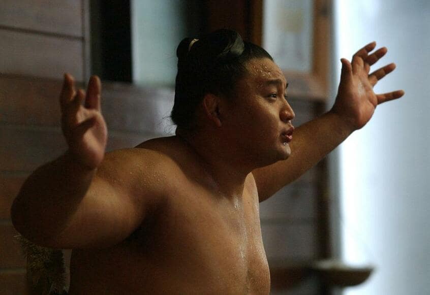 2002年、稽古中の貴乃花