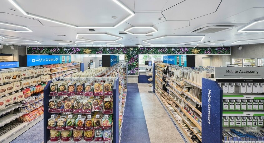 オープンしたローソン高輪ゲートウェイシティ店の店内