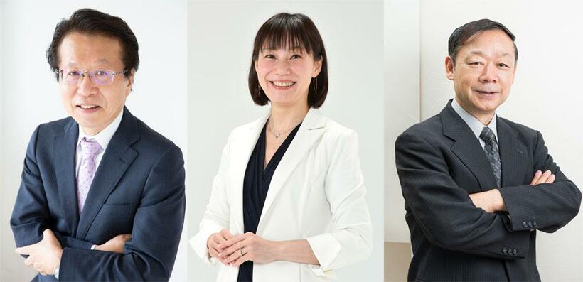 （左から）西村則康さん、安浪京子さん、早川明夫さん