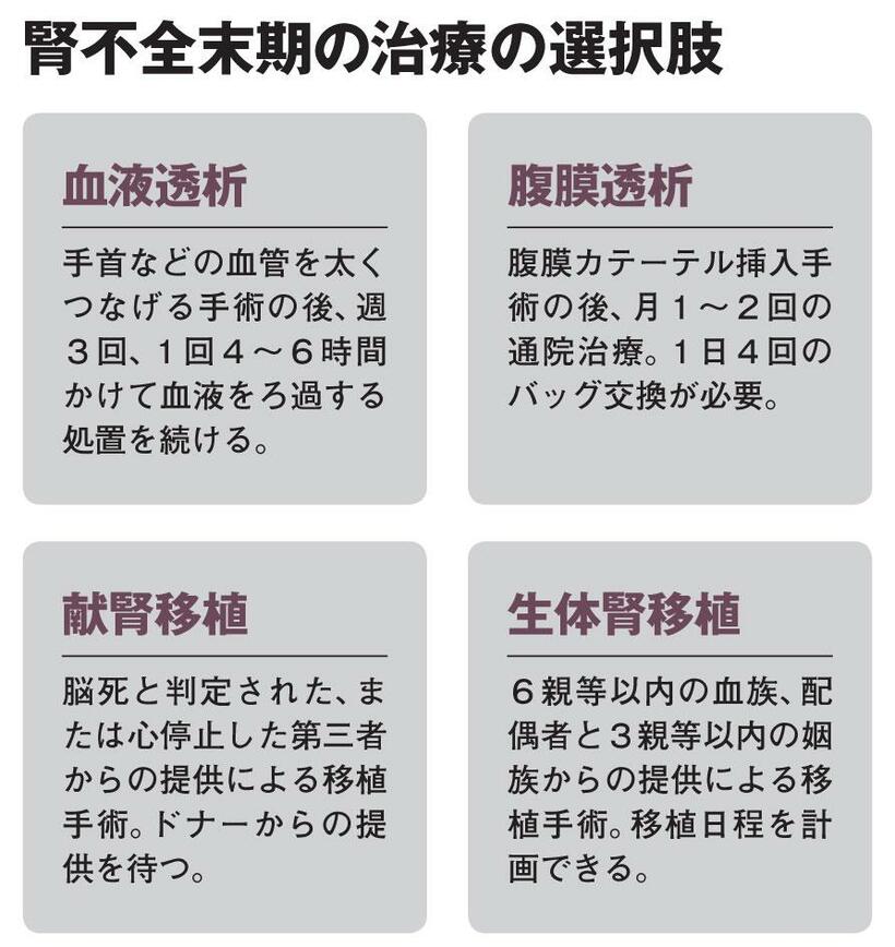 腎不全末期の治療の選択肢（ＡＥＲＡ　２０１９年４月１５日号より）