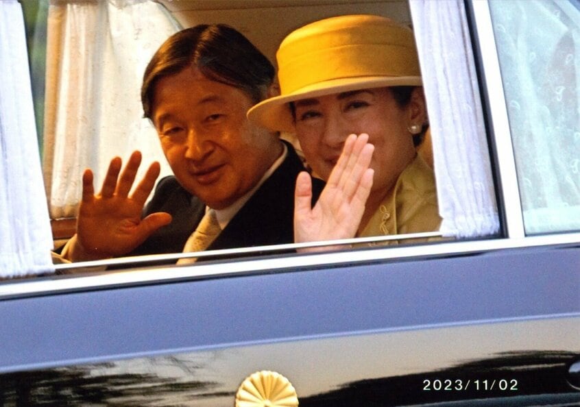 2023年11月2日、園遊会の時の天皇皇后両陛下(白滝さん提供)