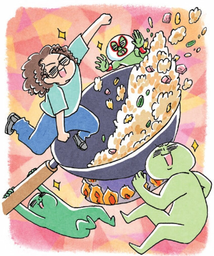 プロレス観戦で気付いた料理という文化（イラスト：サヲリブラウン）