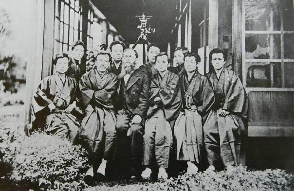ライマンと弟子たち（桑田権平『来曼先生小伝』桑田権平、1937年刊より）