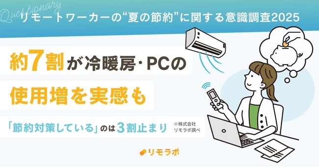 写真・図版(1枚目)| 約7割が冷暖房・PCの使用増を実感も「節約対策している」のは3割止まり|リモートワーカーの“夏の節約”に関する意識調査2025