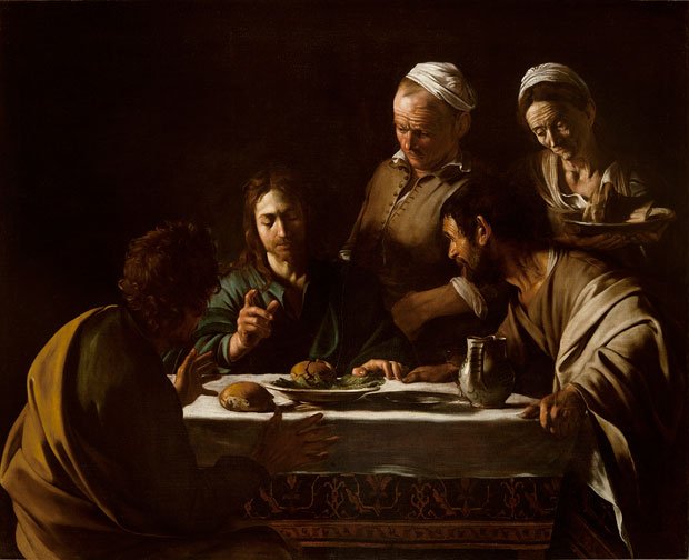 カラヴァッジョ《エマオの晩餐》1606年、ミラノ、ブレラ絵画館Photo courtesy of Pinacoteca di Brera, Milan
