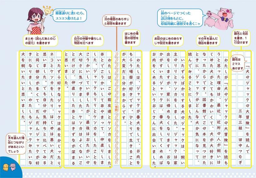 これで400字詰め原稿用紙1枚半ほど。もうひと場面のあらすじと感想を加えれば、「2枚」はすぐそこだ（同）