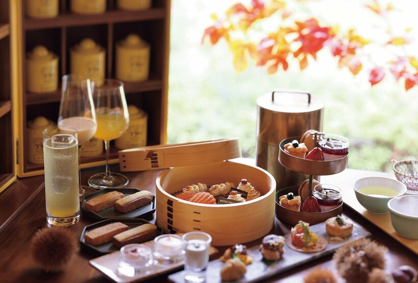 「THE GARDEN BAR」のアフタヌーンティー（7100円～）。京都産の素材を厳選して使用。生産者の元を訪れて仕入れるそのこだわりにyukicoさんも驚いたと話す