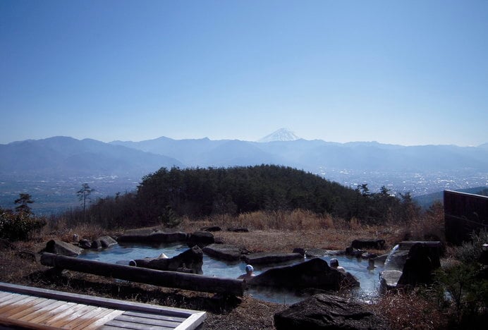 本物の富士山を眺めながらの温泉！