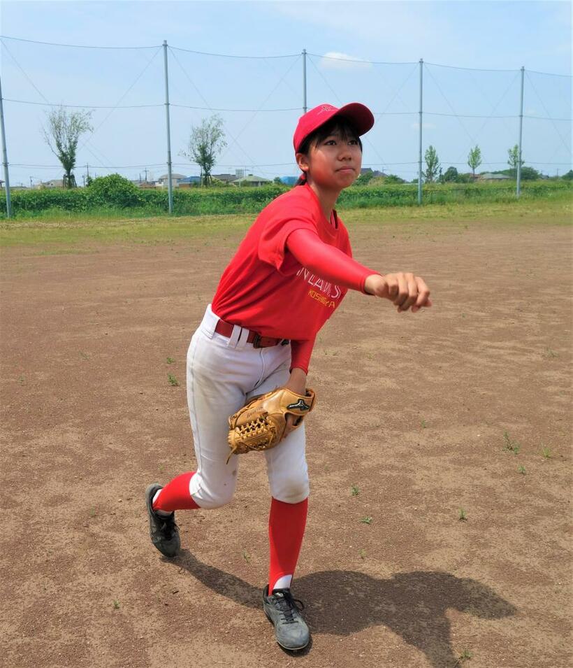 中学ではソフトボール部とも兼部している（撮影/國府田英之）