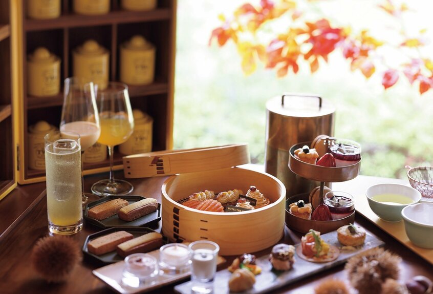 「THE GARDEN BAR」のアフタヌーンティー(7100円~)。京都産の素材を厳選して使用。生産者の元を訪れて仕入れるそのこだわりにyukicoさんも驚いたと話す