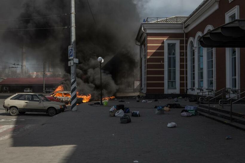 クラマトルスクの駅を攻撃したミサイルは国際条約で禁止されたクラスター弾を搭載していたとの指摘もある（ｇｅｔｔｙｉｍａｇｅｓ）