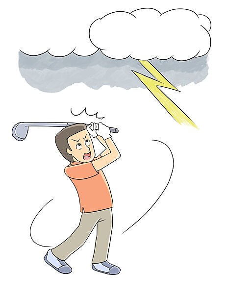 ゴルファーも突然の雷に注意を！