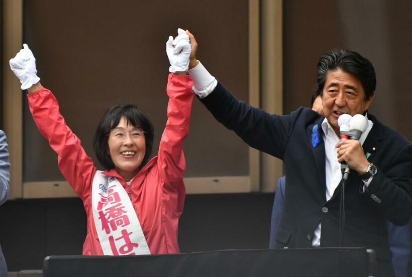 2019年7月15日、北海道へ応援に入った安倍晋三首相（当時）