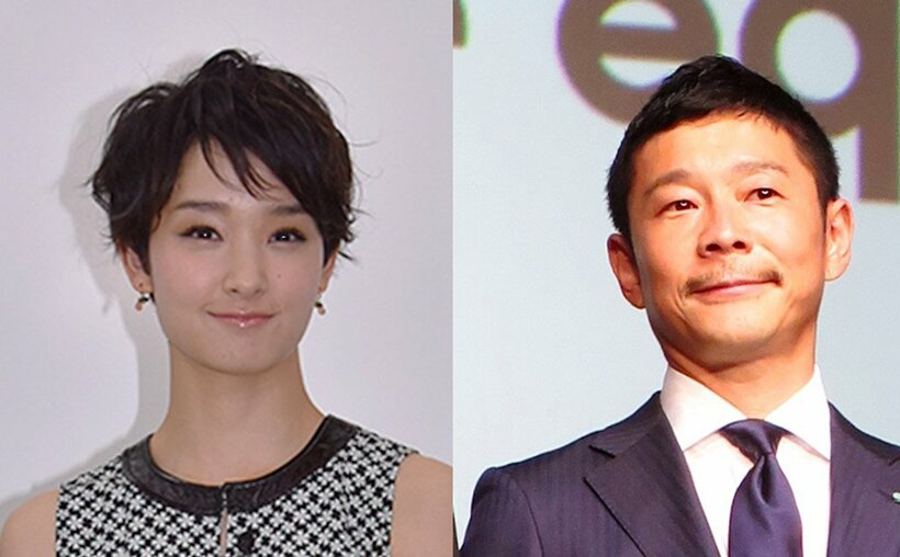 前澤友作社長と剛力彩芽（Ｃ）朝日新聞社