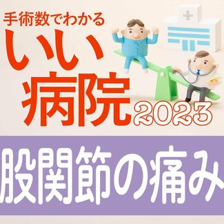 股関節の痛みを治す 手術数が多い病院全国トップ40 1位船橋整形外科病院、2位玉川病院、3位さっぽろ病院