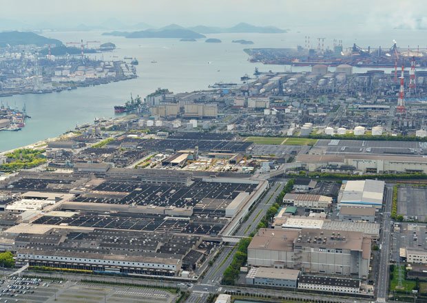 三菱自動車の水島製作所　（ｃ）朝日新聞社