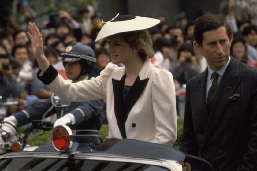 1986年5月に来日したチャールズ皇太子とダイアナ妃