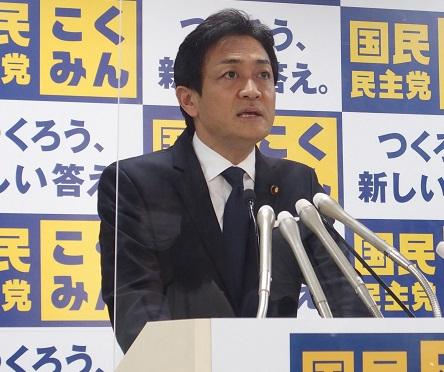 国民民主党の分党を表明する玉木雄一郎代表(ｃ)朝日新聞社