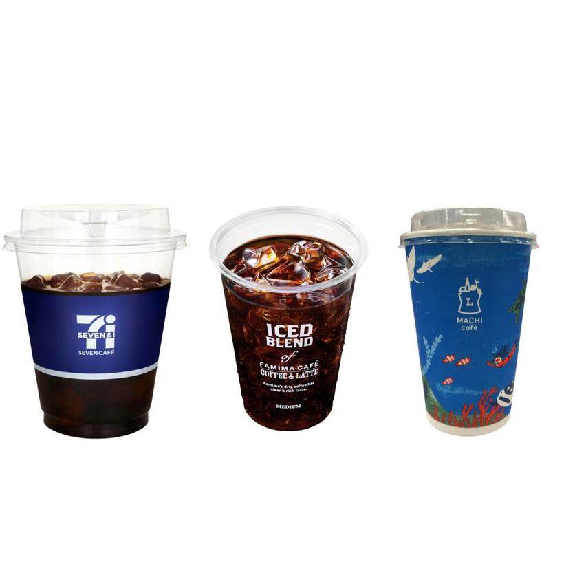 コンビニ3社のアイスコーヒー、味の違いは？（写真は各社提供）