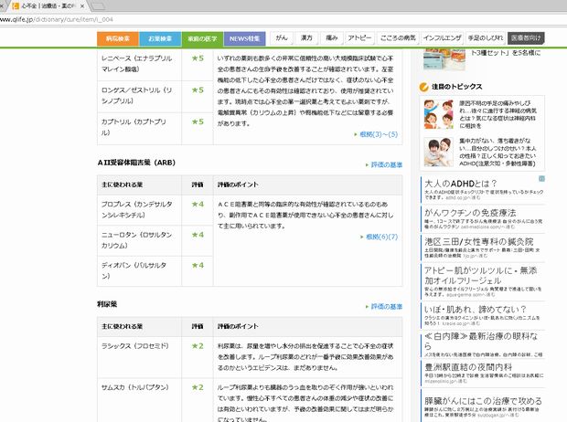 「ＱＬｉｆｅ」の「治療法・薬の科学的根拠を比べる」サイト https://www.qlife.jp/dictionary/cure/
