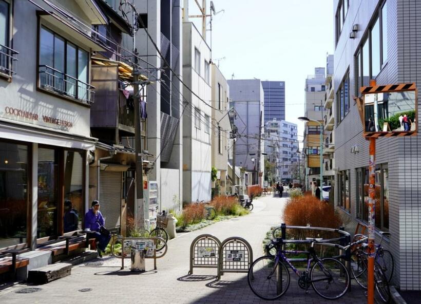 奥渋（おくしぶ）／静かな住宅街ながら人気の飲食店が多く集まる渋谷区富ケ谷や上原辺りの「奥渋」を貫く宇田川遊歩道。もちろん渋谷川支流の宇田川から付けられた名前だ。静かな憩いの遊歩道も、暗渠マニアにとっては胸躍る「アトラクション」である（写真／編集部・井上和典）