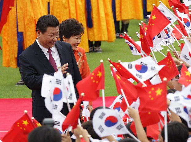 朴槿恵大統領と訪韓した習近平国家主席（写真：ｇｅｔｔｙｉｍａｇｅｓ）