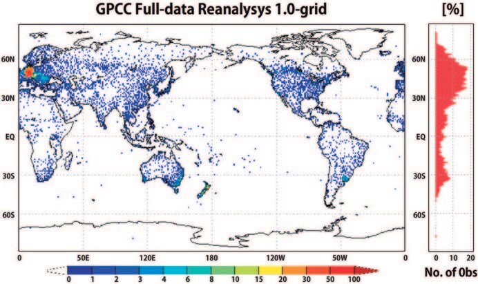 世界の雨量計の分布(JAXA/EORC, 「GPM Website」より)