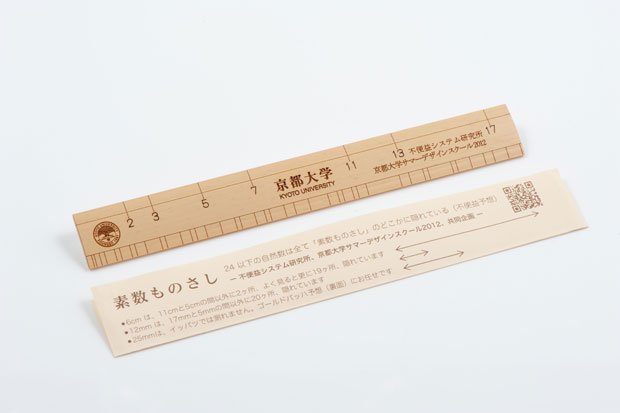 竹製で長さ１８センチ。七つのセンチの目盛りと、反対側にミリの目盛りがある。２０１３年、素数の５７７円で発売すると３週間で１千本を完売した（撮影／写真部・長谷川唯）