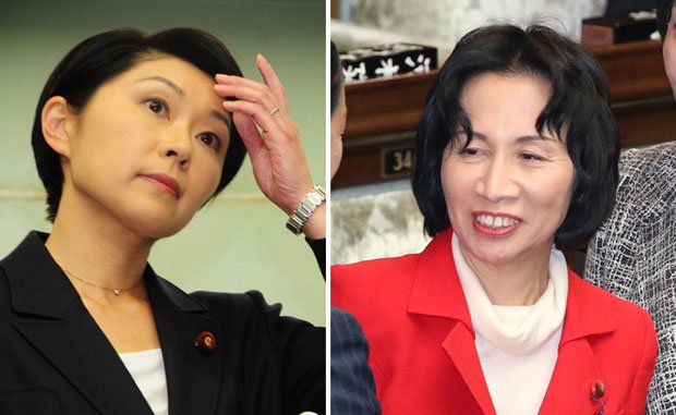 小渕優子氏（左）と松島みどり氏　（ｃ）朝日新聞社