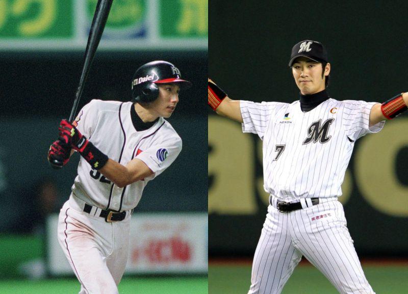 ダイエー時代の川崎宗則（左）とロッテ時代の西岡剛（右）　（ｃ）朝日新聞社